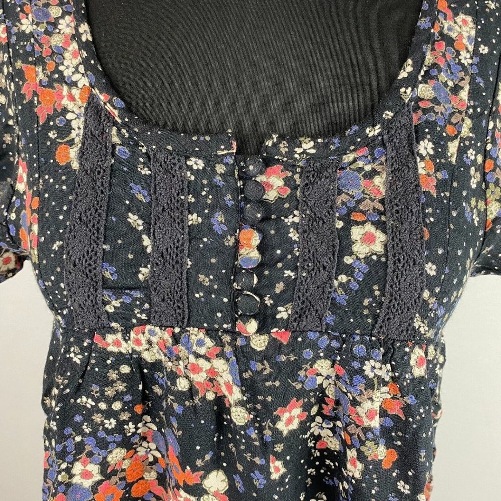 Rip Curl Xs Floral Patterned Partial Button Front… - image 4